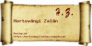 Hortoványi Zalán névjegykártya